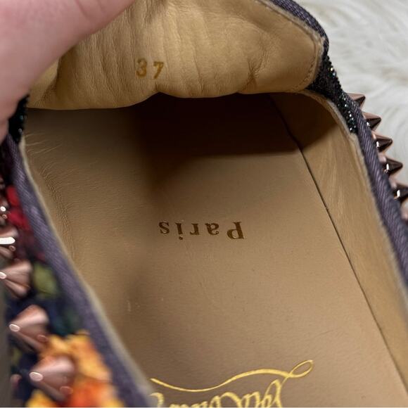 EUC • Christian‎ Louboutin PIK BOAT Quilted Floral Tissu Spike Sneaker Size: 37 - Picture 11 of 11